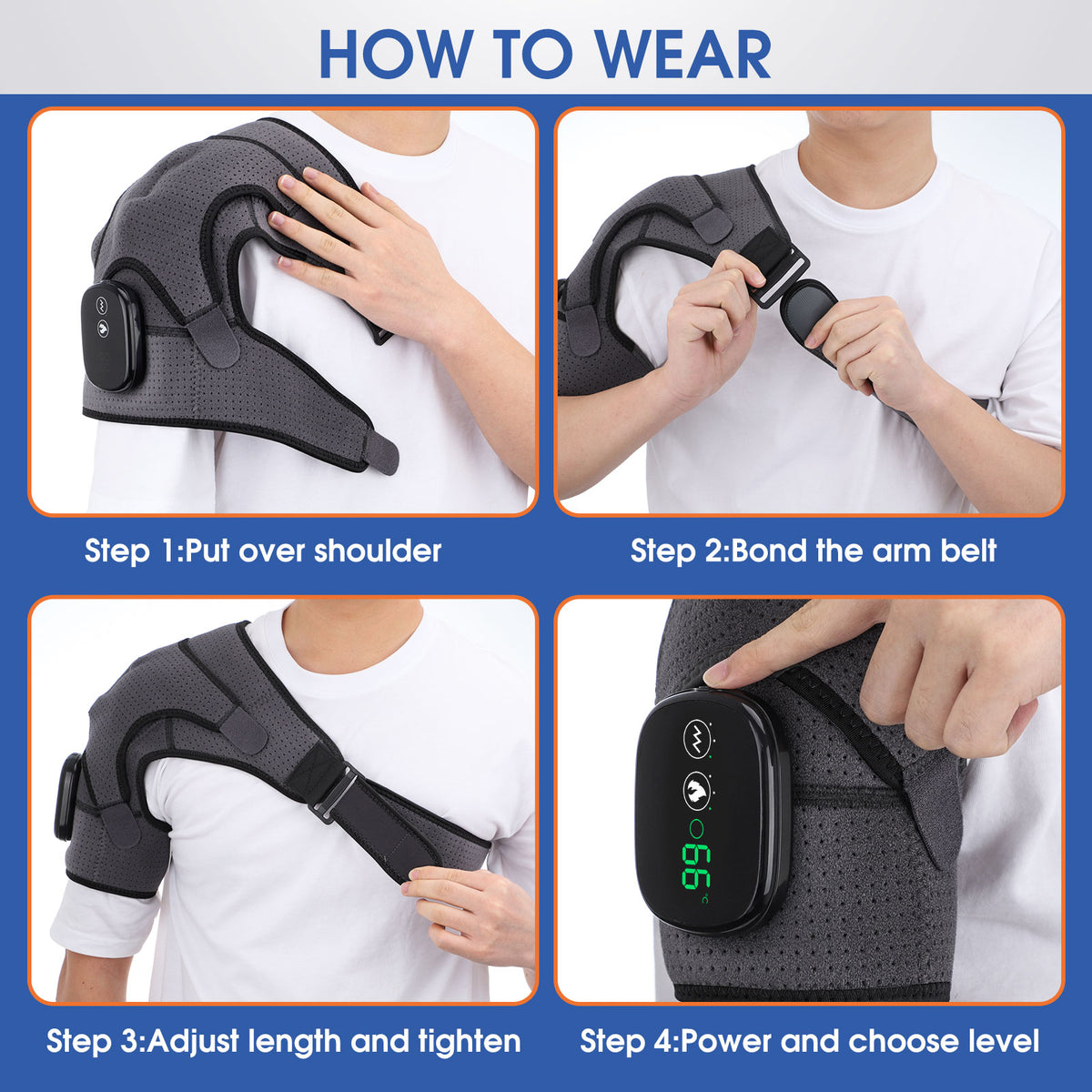 How to wear the heated shoulder wrap